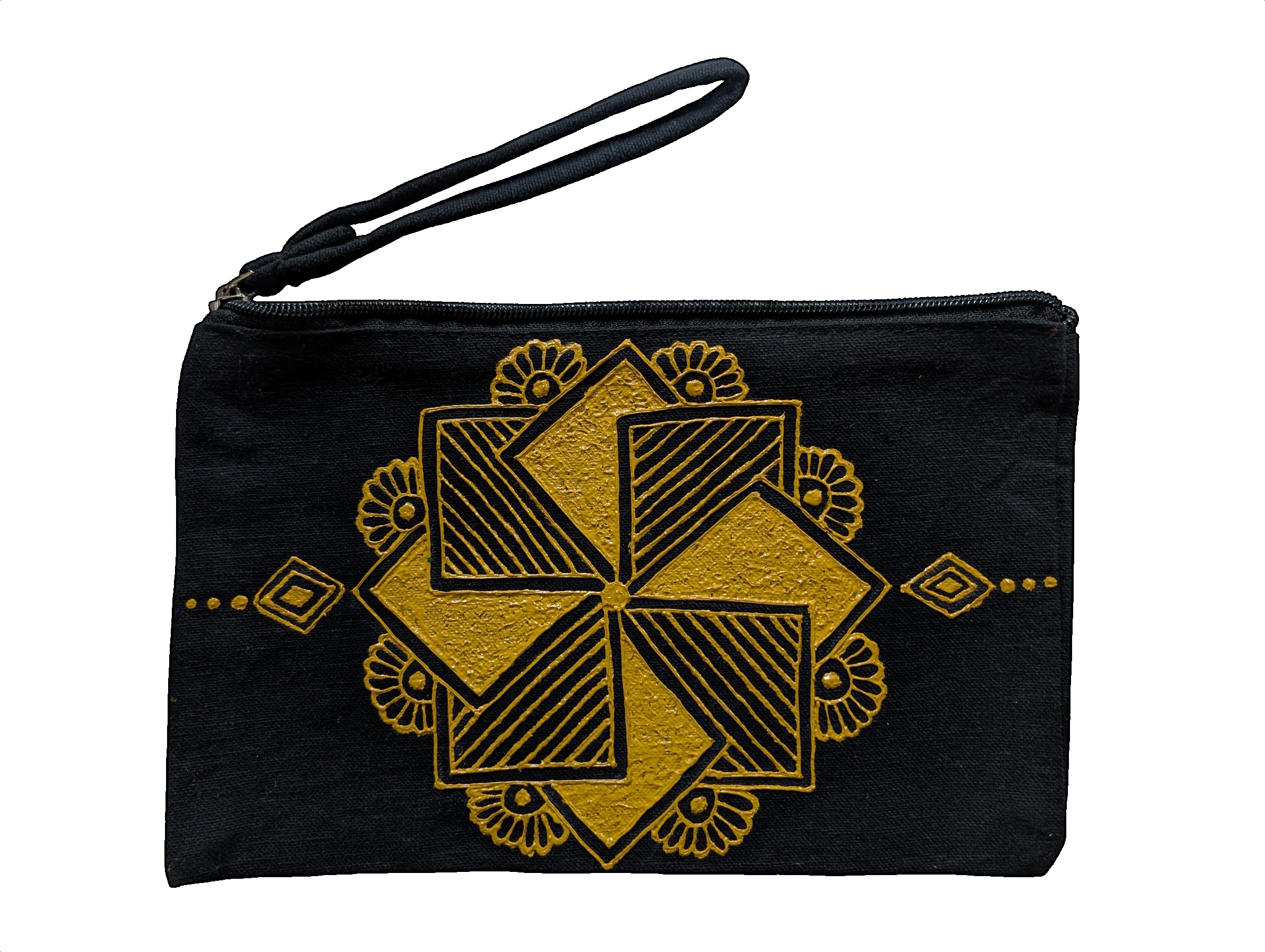 Black canvas zipper pouch