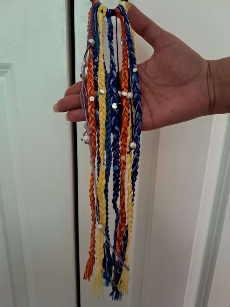 Hair tie blue and yellow
