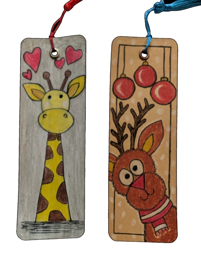 bookmark-giraffe-reindeer
