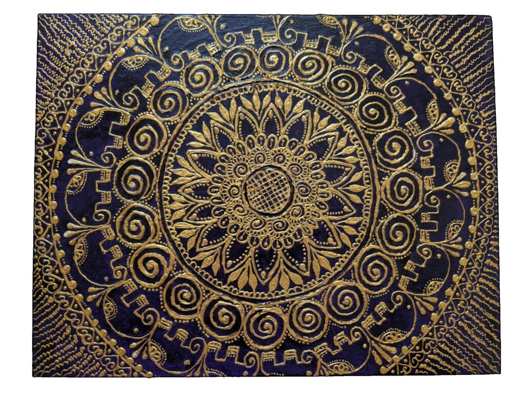 gold mandala canvas painting