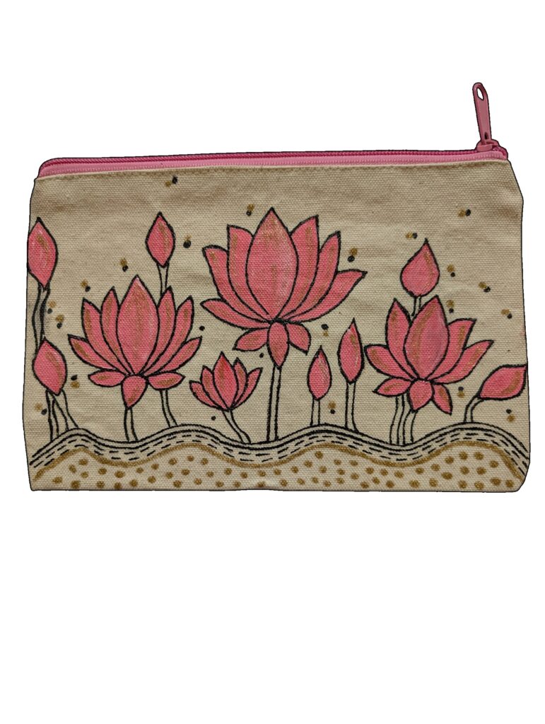 zipper pouch blooming lotus
