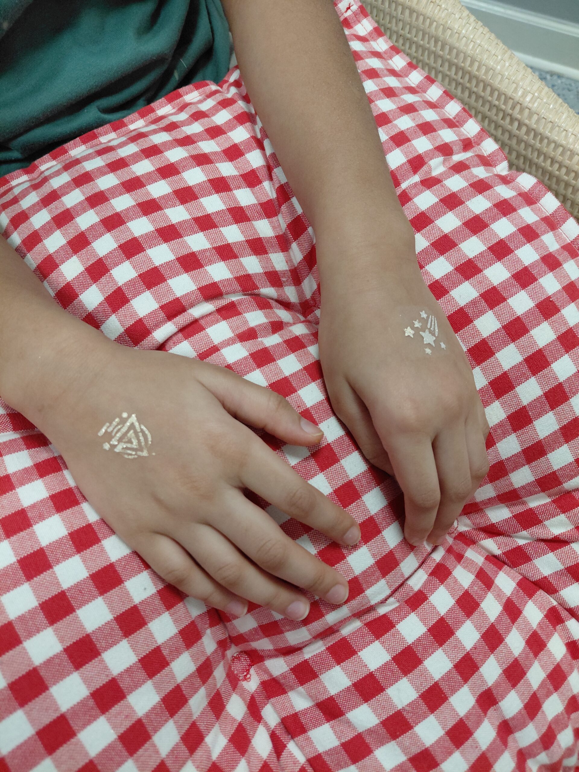 glitter tattoo silver