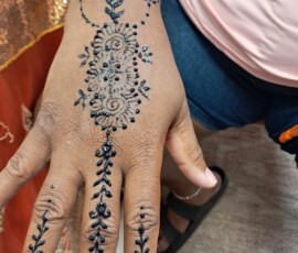Floral custom henna jagua temporary tattoo